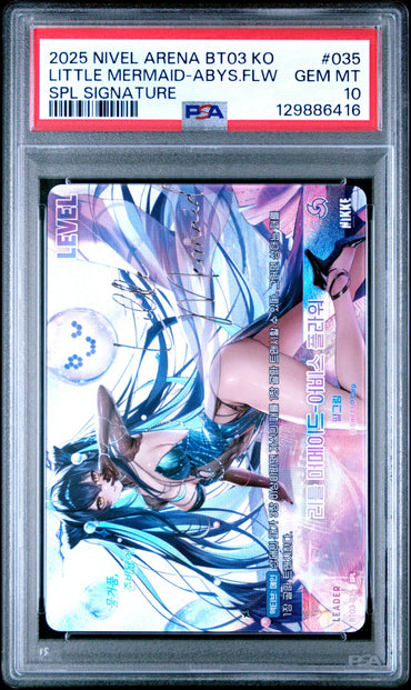 PSA 10 2025 Nivel Arena Nikke BT03-035 Little Mermaid Abyssal Flower SPL Korean