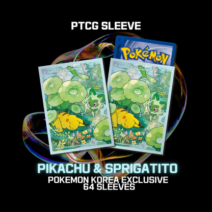 Pikachu & Sprigatito Pokemon Card game Sleeves Pokemon Korea Exclusive 64 sleeves