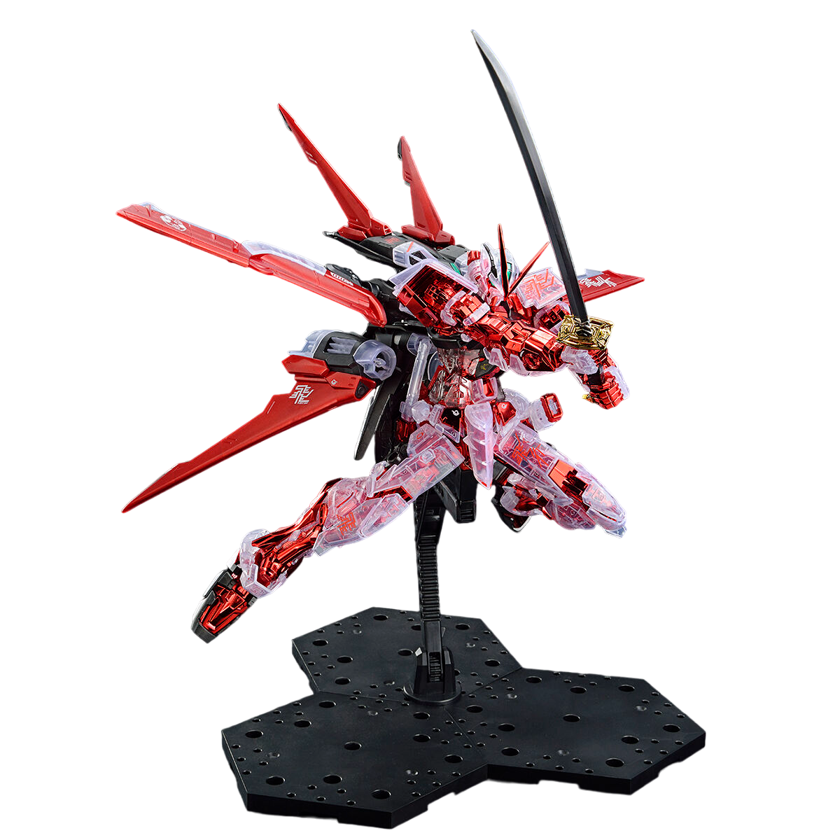 MG 1/100 Astray Red Frame Flight Unit Plated Frame Clear Color The Gundam Base Limited