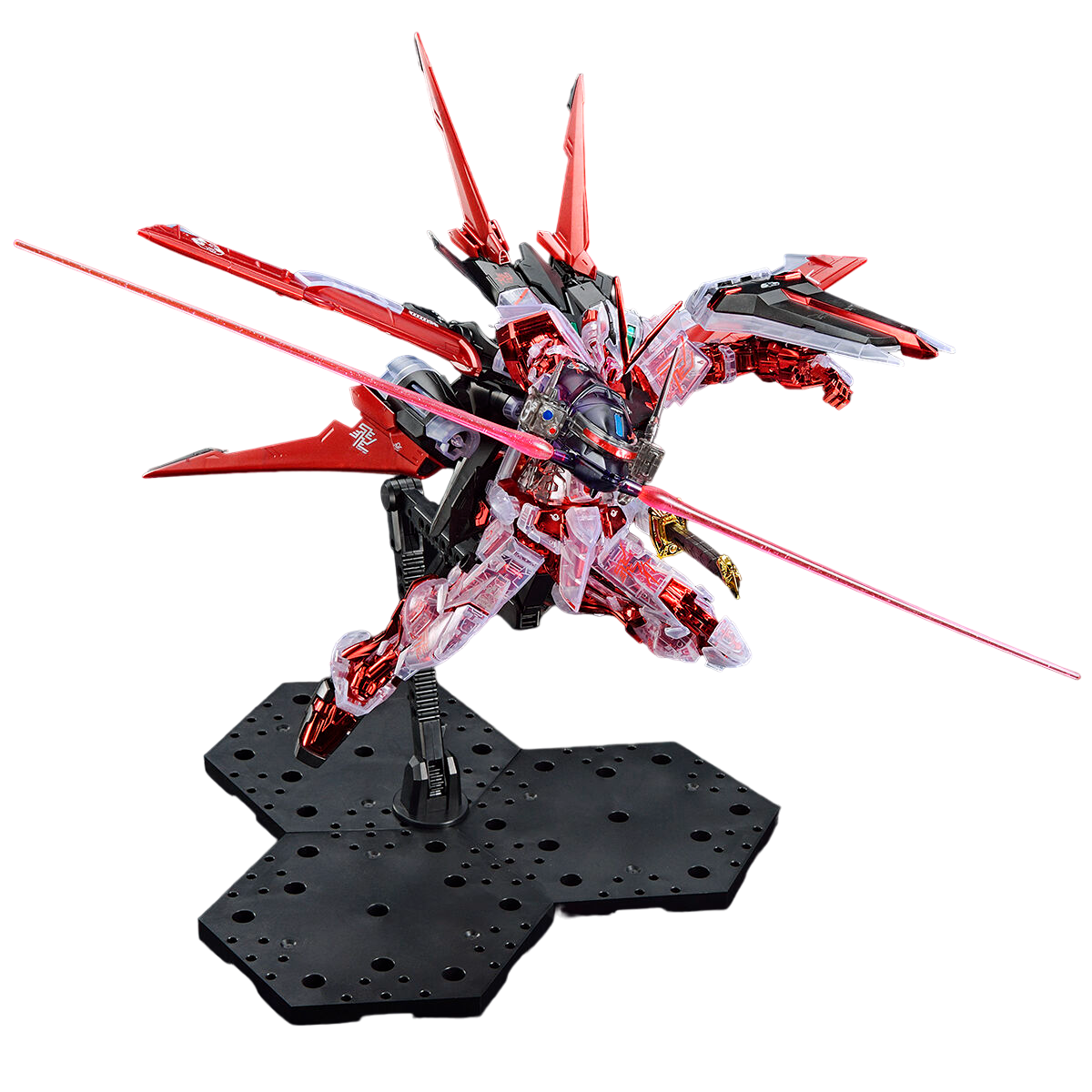 MG 1/100 Astray Red Frame Flight Unit Plated Frame Clear Color The Gundam Base Limited