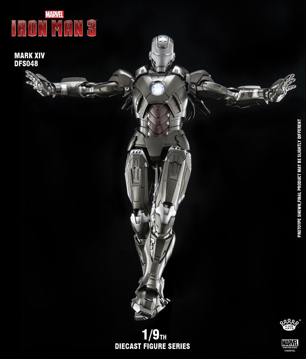 KING ARTS :  DFS053  Mark 14 Iron Man 3 1/9 Scale Action Figure  Die-cast