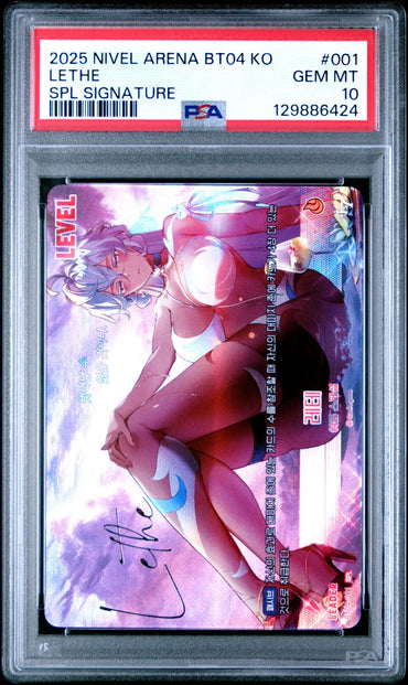 PSA 10 Epic Seven Lethe SPL BT04-001 Signature Frozen Eclipse Leader Korean