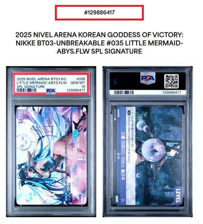 PSA10 Nikke Nivel Arena Little Mermaid Abyssal Flower SPL BT03-035 Signature KR