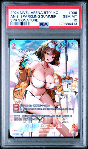 PSA 10 Anis Sparkling Summer SPR BT01-006 Signature Nikke Encounter Korean