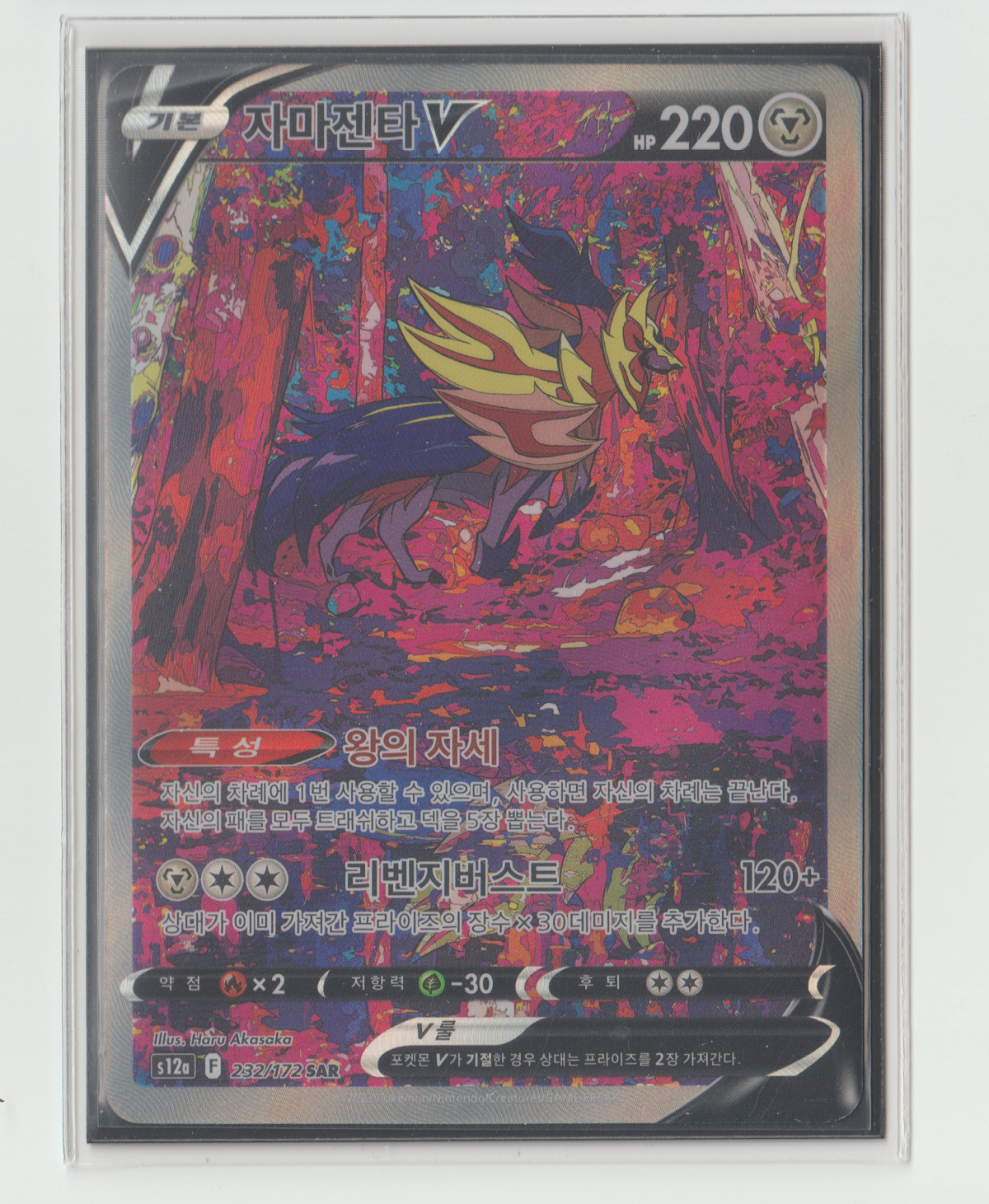 s12a 232/172 Zamazenta V SAR Vstar universe Pokemon card game Korean