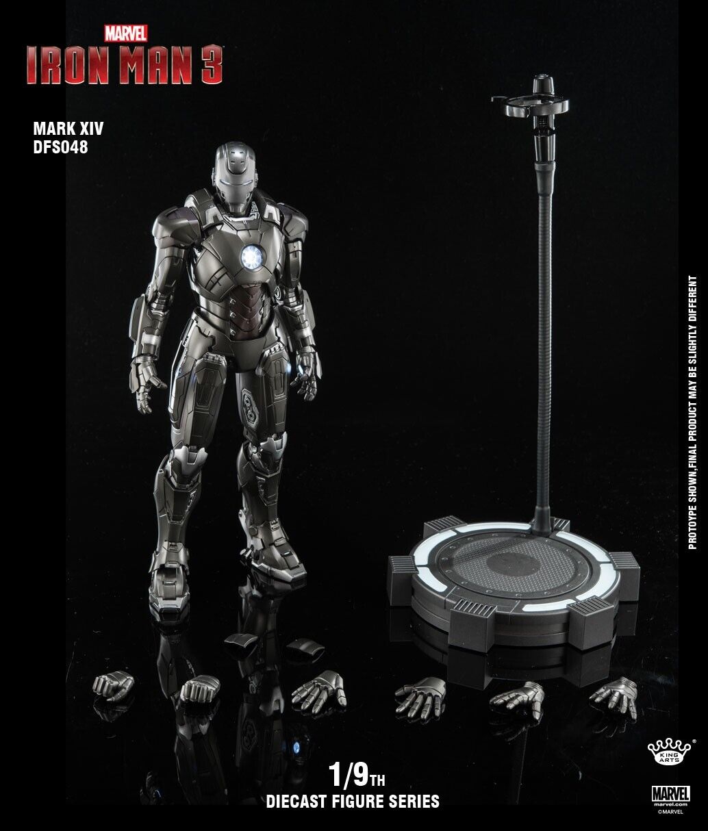 KING ARTS :  DFS053  Mark 14 Iron Man 3 1/9 Scale Action Figure  Die-cast