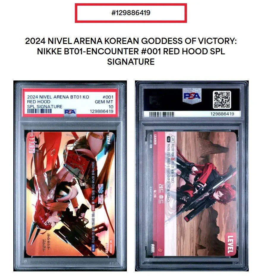 PSA 10 Red Hood SPL Leader BT01-001 Signature Nikke Encounter Pilgrim Korean