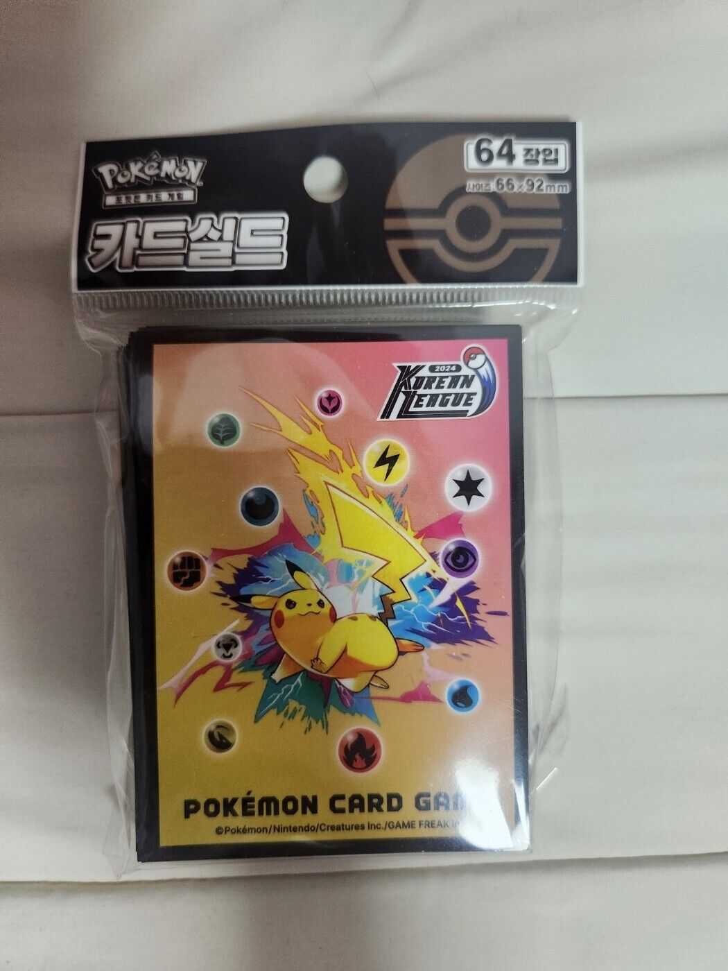 Pikachu Pokemon Card sleeve card protector  2024 Korean League Exclusive 64ea