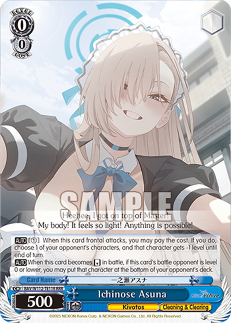 Asuna Ichinose RRR BAVW112-T11R Blue Archive Weiss Schwarz BRG   10 GEM MT Japan