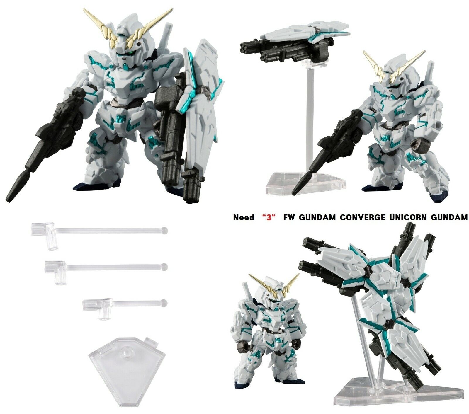 BANDAI FIGURE FW  GUNDAM CONVERGE#253 Unicorn Gundam Final Battle ver.