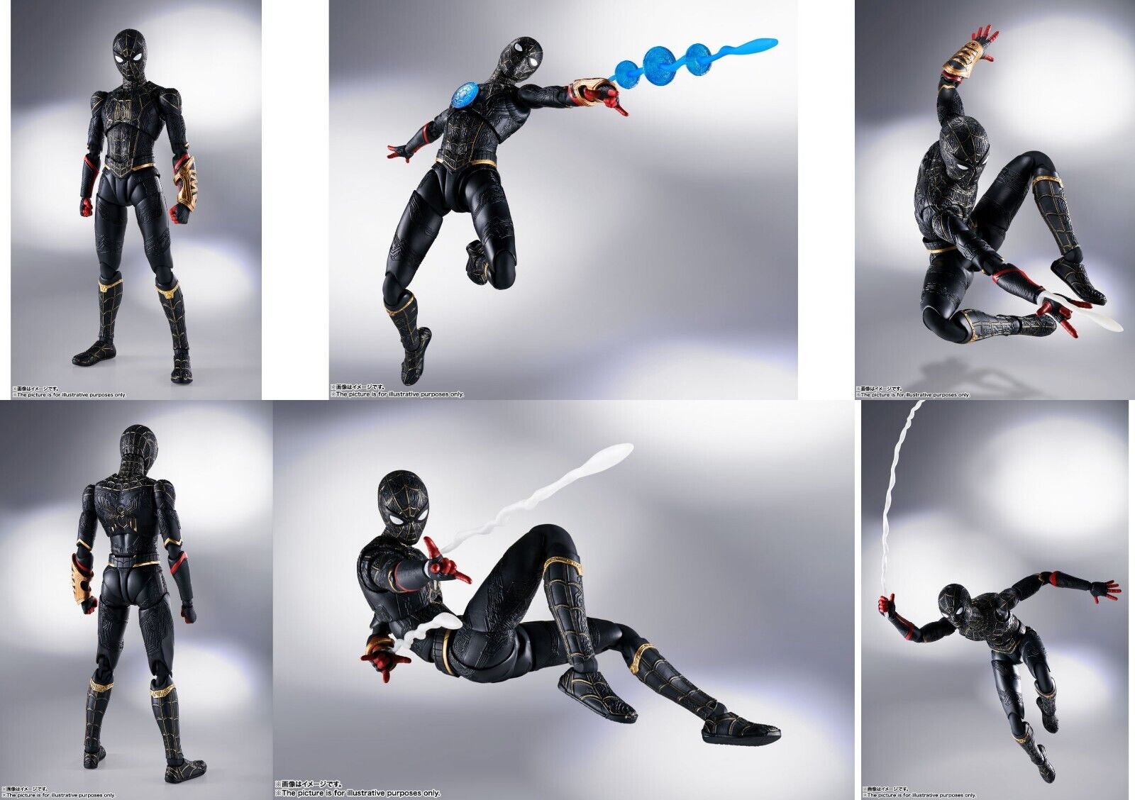 BANDAI S.H.Figuarts SPIDER-MAN : NO WAY HOME SPIDERMAN Black & Gold Suit onhand