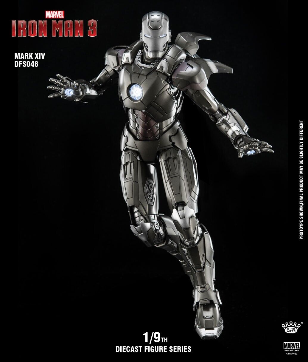 KING ARTS :  DFS053  Mark 14 Iron Man 3 1/9 Scale Action Figure  Die-cast