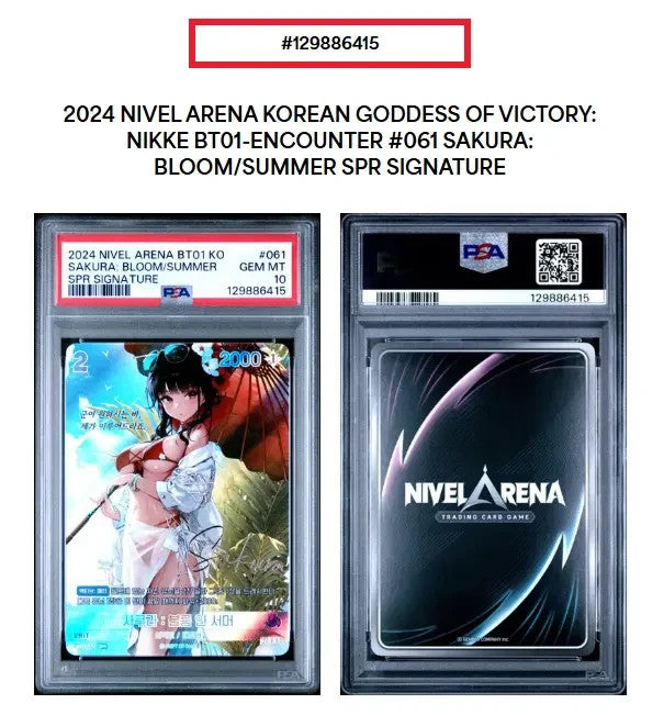 PSA 10 Sakura Bloom in Summer SPR BT01-061 Signature Nikke Encounter Korean