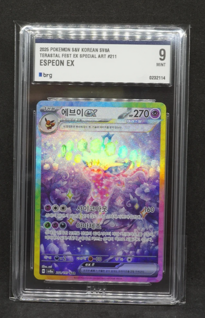 2025 Pokemon Espeon EX #211 SV8a Terastal Fest Special Art BRG Mint 9 Korean