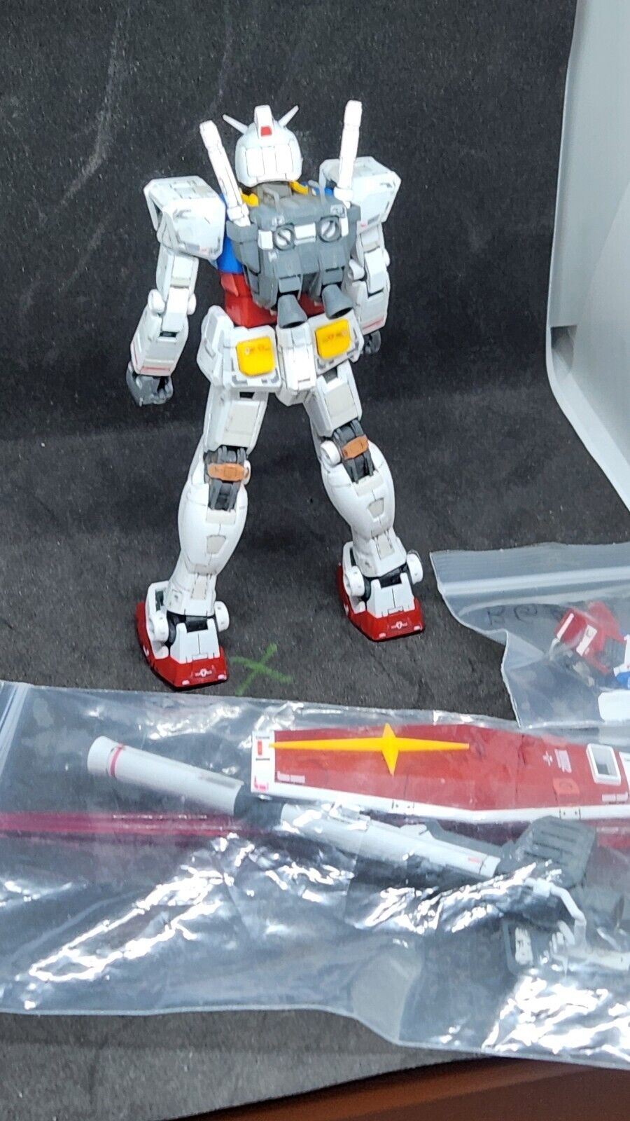 Bandai RG 1/144 RX-78-2 1.0 Assembled Model Kit Matte Finish, Ready to Display