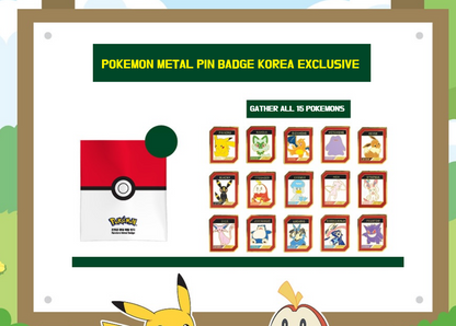 Pokemon Metal Lapel Pin Badge Pokemon Korea  Exclusive Pikachu Eevee Charizard