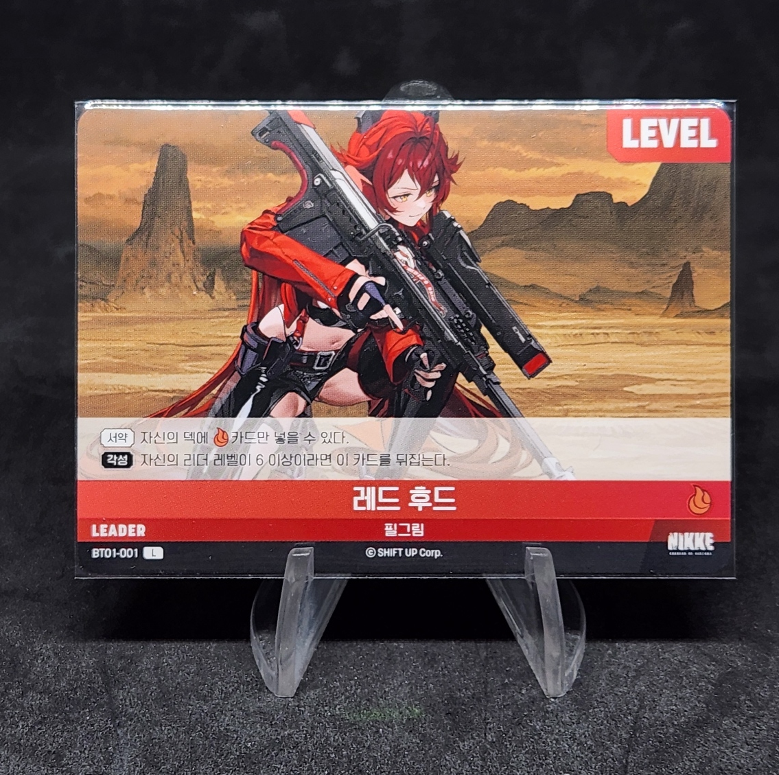 THE RED HOOD BT01-01 L Leader Card Nivel Area Nikke Encounter RED ASH