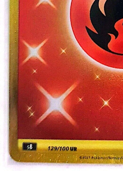 Fire Energy UR 129/100 S8 Fusion Arts Pokemon Card Korean Energy card