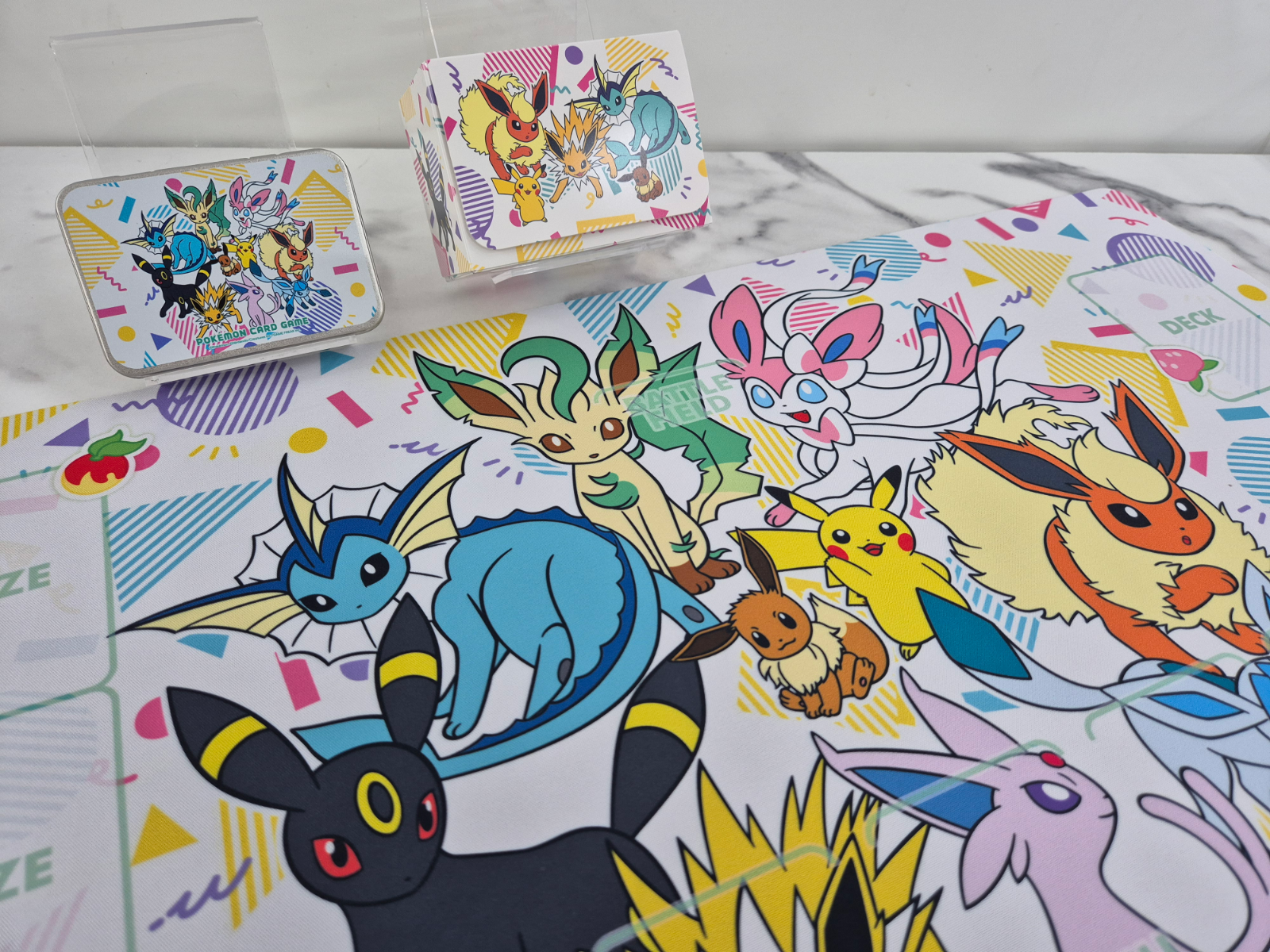 PIKACHU & EEVEE FRIENDS PTCG Playmat deck case 2025 Korea Exclusive full set
