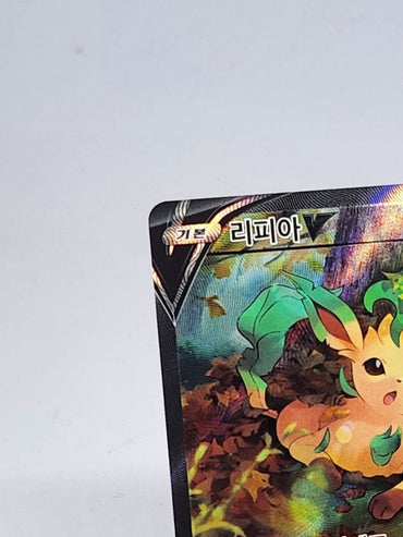 Leafeon V Alt Art s6a Eevee Heroes Korean lightly played