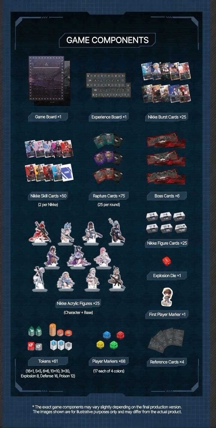 NIKKE Official Board Game Pre-Order | 25 Exclusive Acrylic Figures